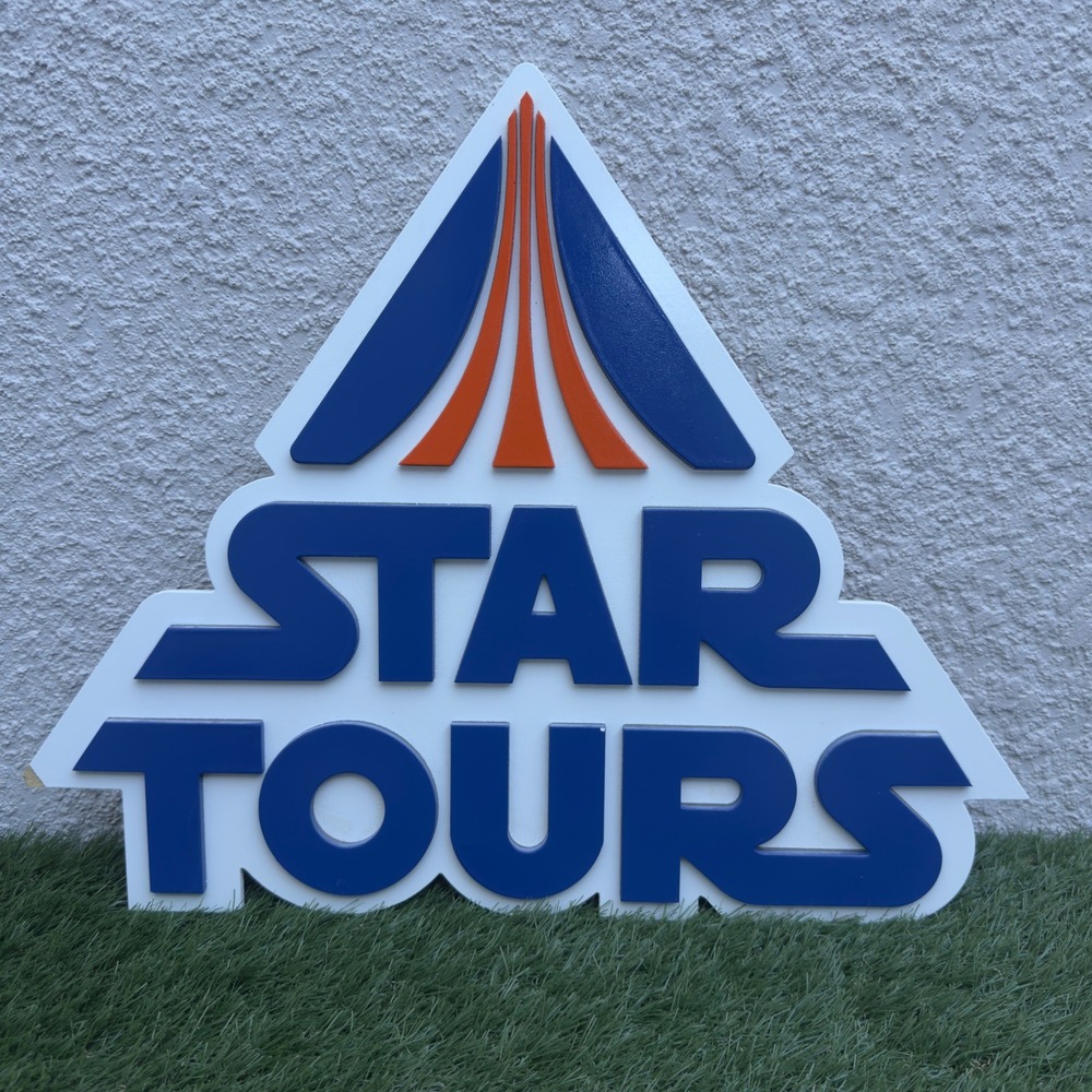 Nick's Fix Star Tours Sign Custom Hand Painted Wood 3D Wall Art 19.5x18.5 Rare
